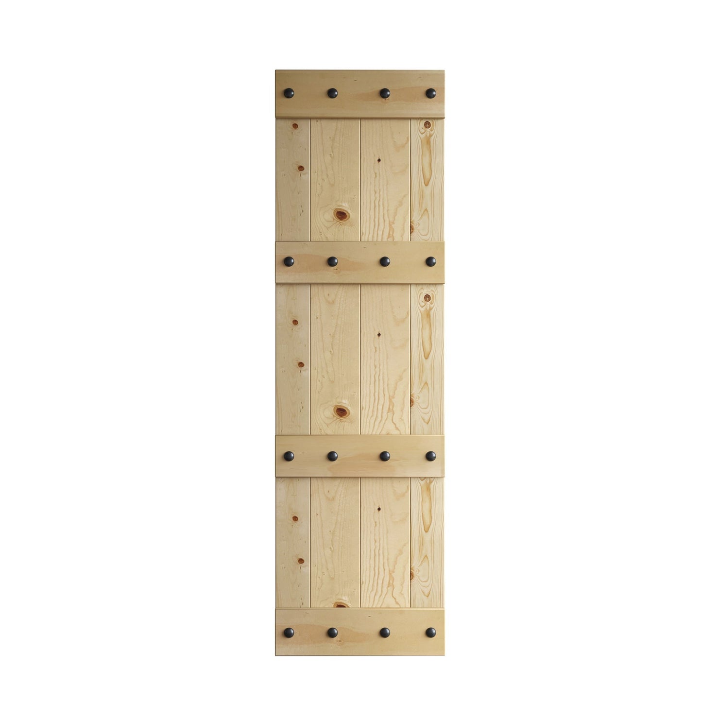 Castle Series  24in/30in/36in/42in x 84 in  Finished Knotty Pine Wood Sliding Barn Door Without Hardware Kit