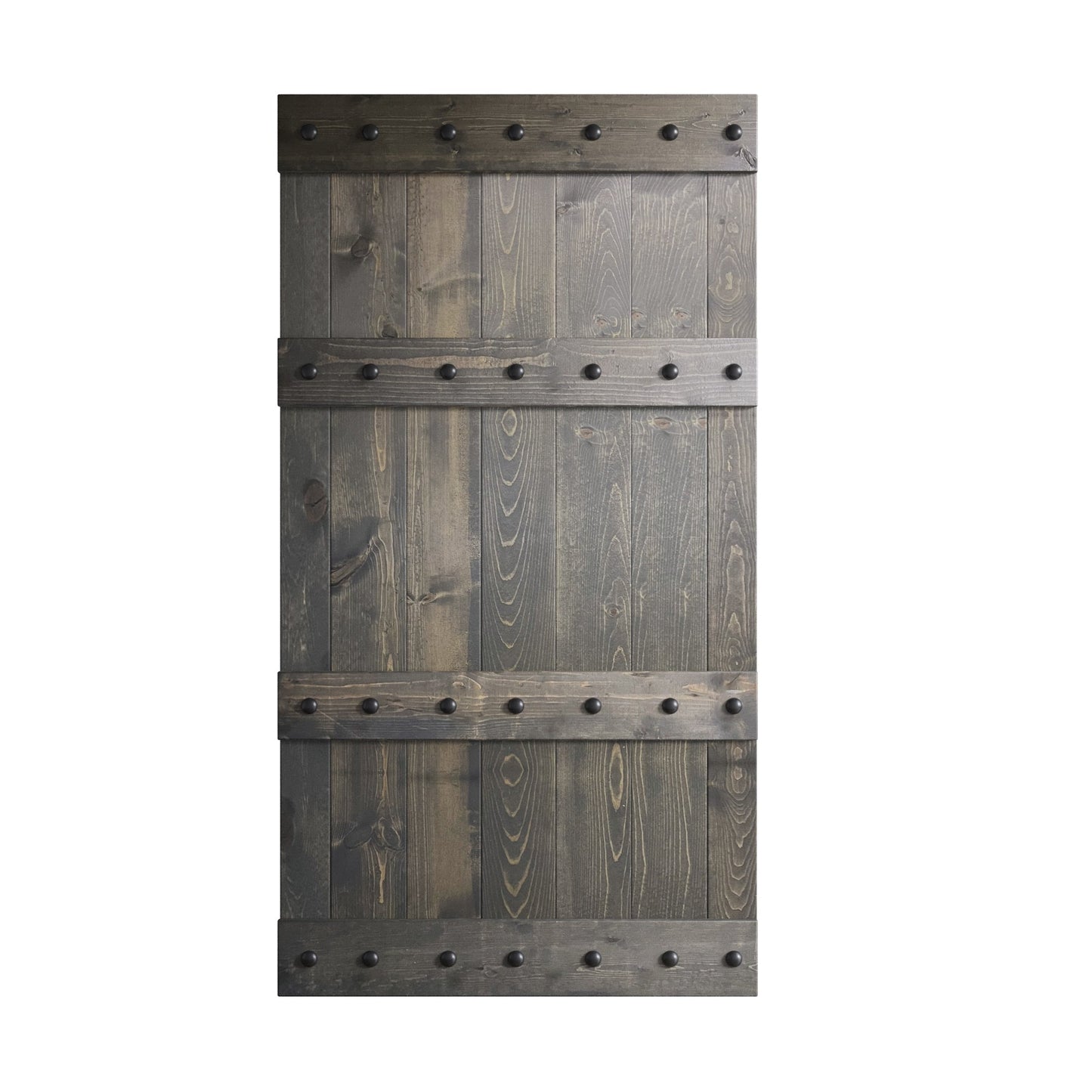 Castle Series  24in/30in/36in/42in x 84 in  Finished Knotty Pine Wood Sliding Barn Door Without Hardware Kit