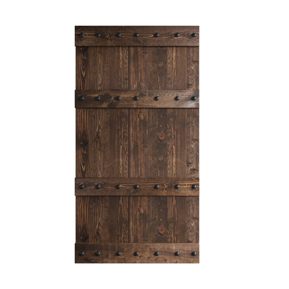 Castle Series  24in/30in/36in/42in x 84 in  Finished Knotty Pine Wood Sliding Barn Door Without Hardware Kit