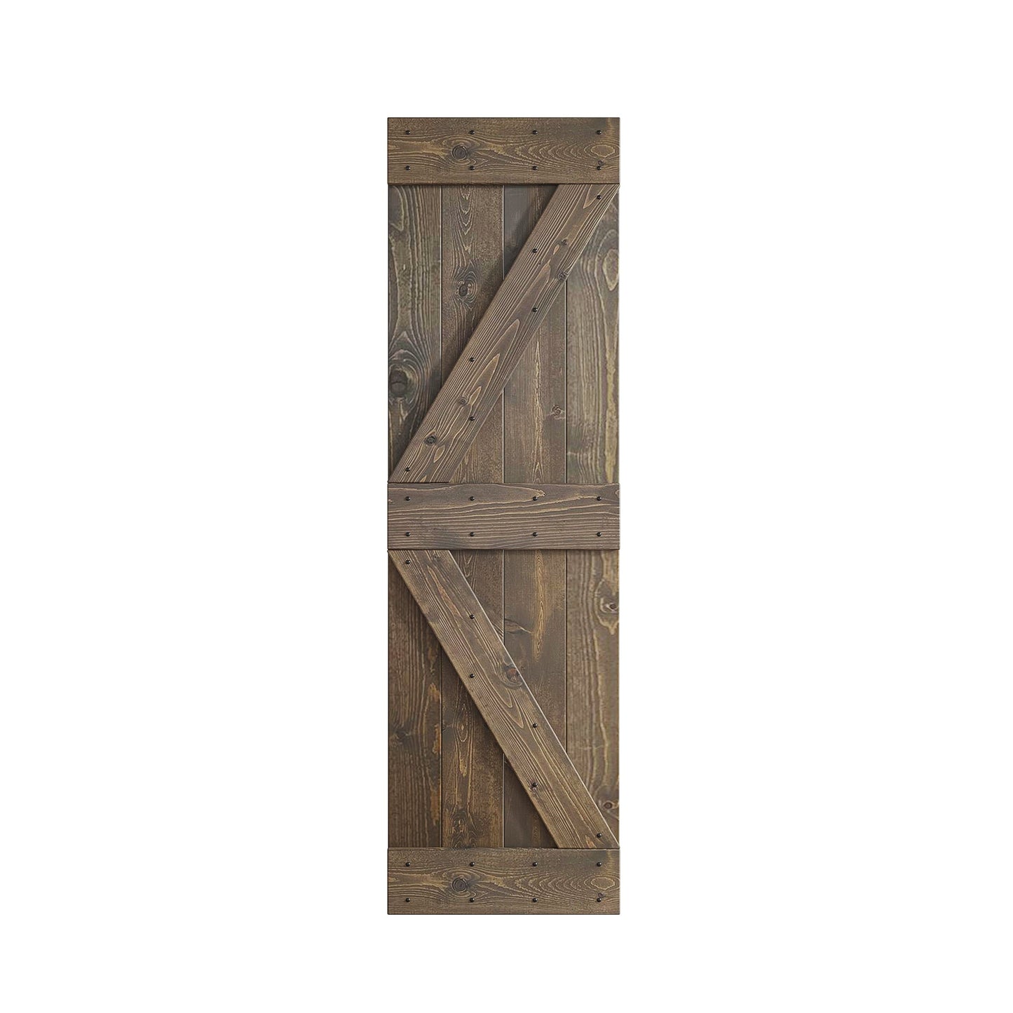 K Series  24 in/30 in/36 in/38 in/42 in x 84 in  Finished DIY Knotty Wood Sliding Barn Door Without Hardware Kit