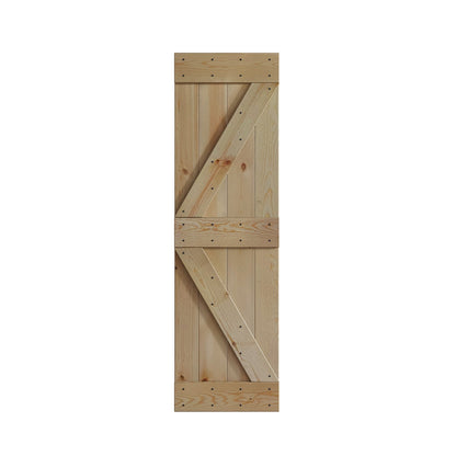 K Series  24 in/30 in/36 in/38 in/42 in x 84 in  Finished DIY Knotty Wood Sliding Barn Door Without Hardware Kit