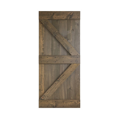 K Series  24 in/30 in/36 in/38 in/42 in x 84 in  Finished DIY Knotty Wood Sliding Barn Door Without Hardware Kit