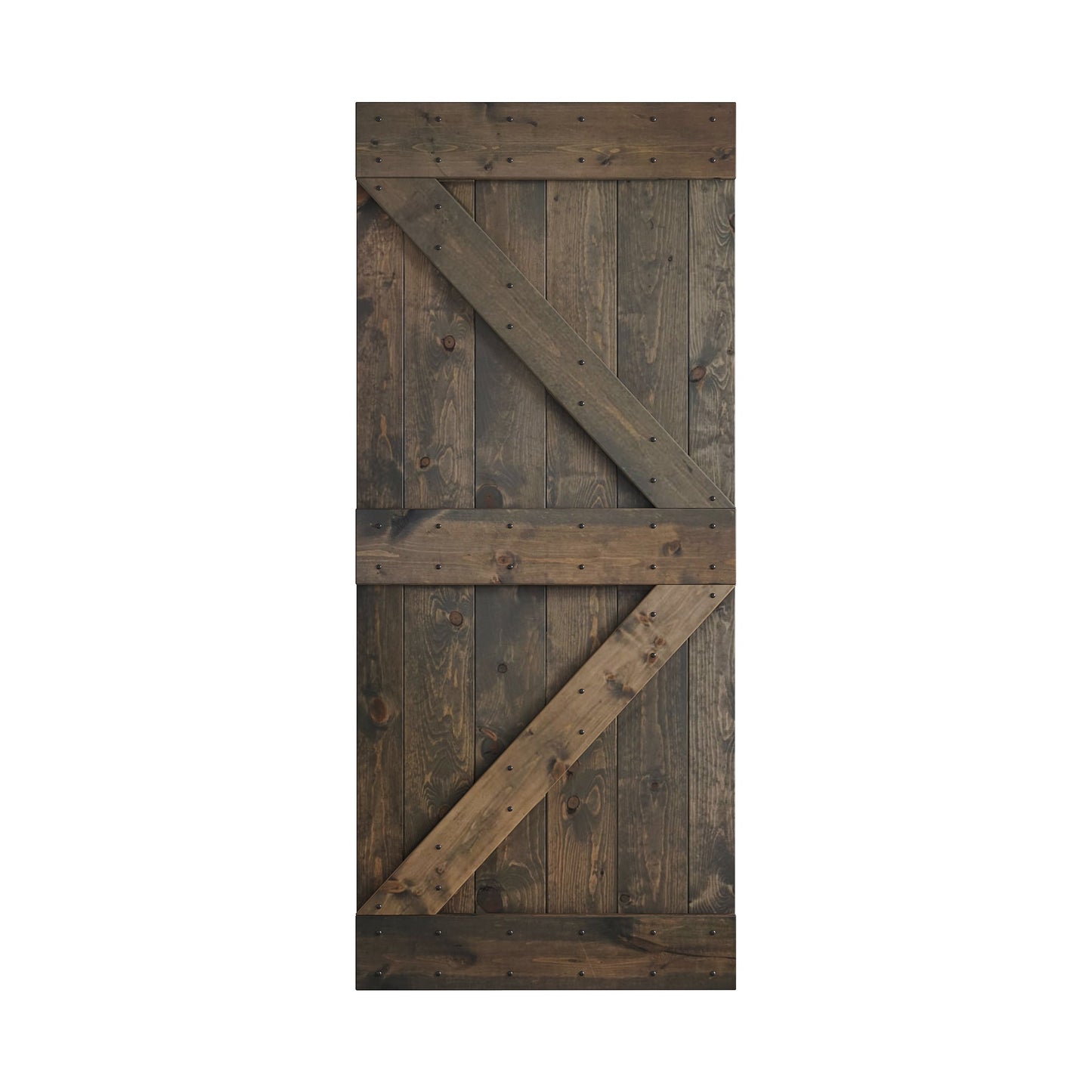 K Series  24 in/30 in/36 in/38 in/42 in x 84 in  Finished DIY Knotty Wood Sliding Barn Door Without Hardware Kit