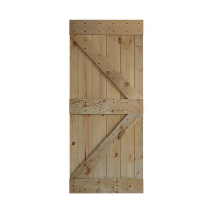 K Series  24 in/30 in/36 in/38 in/42 in x 84 in  Finished DIY Knotty Wood Sliding Barn Door Without Hardware Kit