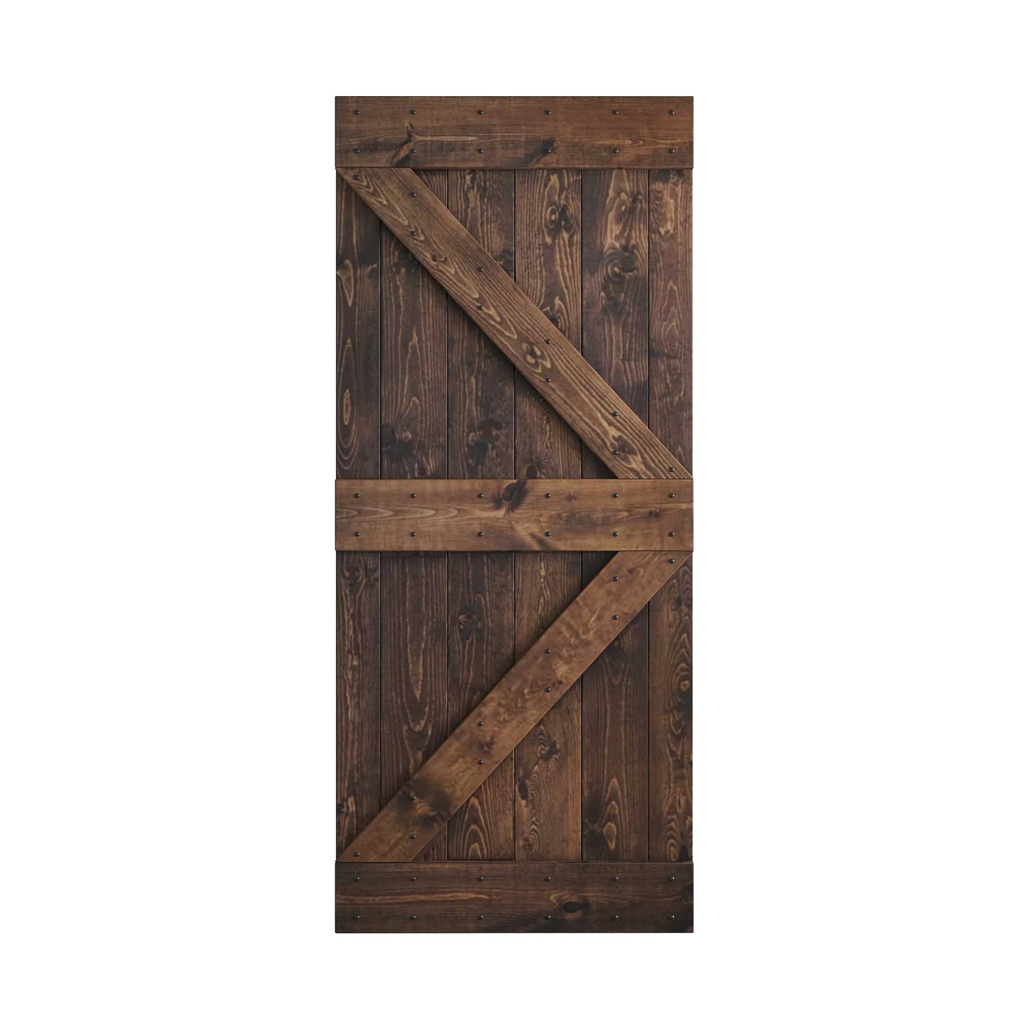 K Series  24 in/30 in/36 in/38 in/42 in x 84 in  Finished DIY Knotty Wood Sliding Barn Door Without Hardware Kit