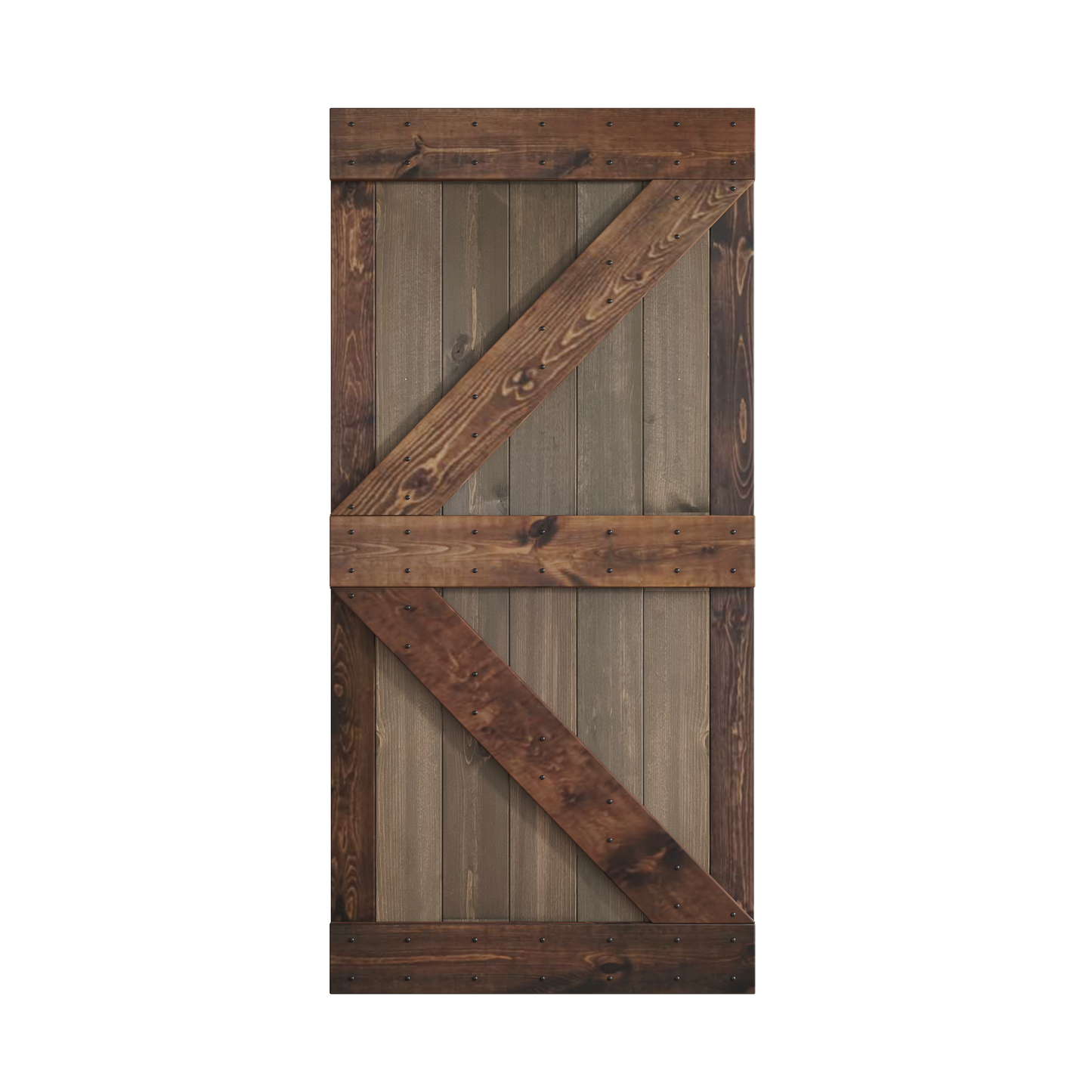 K Series  24in/30in/36in/42in x 84 in  Finished Muti-Color Knotty Pine Wood Sliding Barn Door Without Hardware Kit