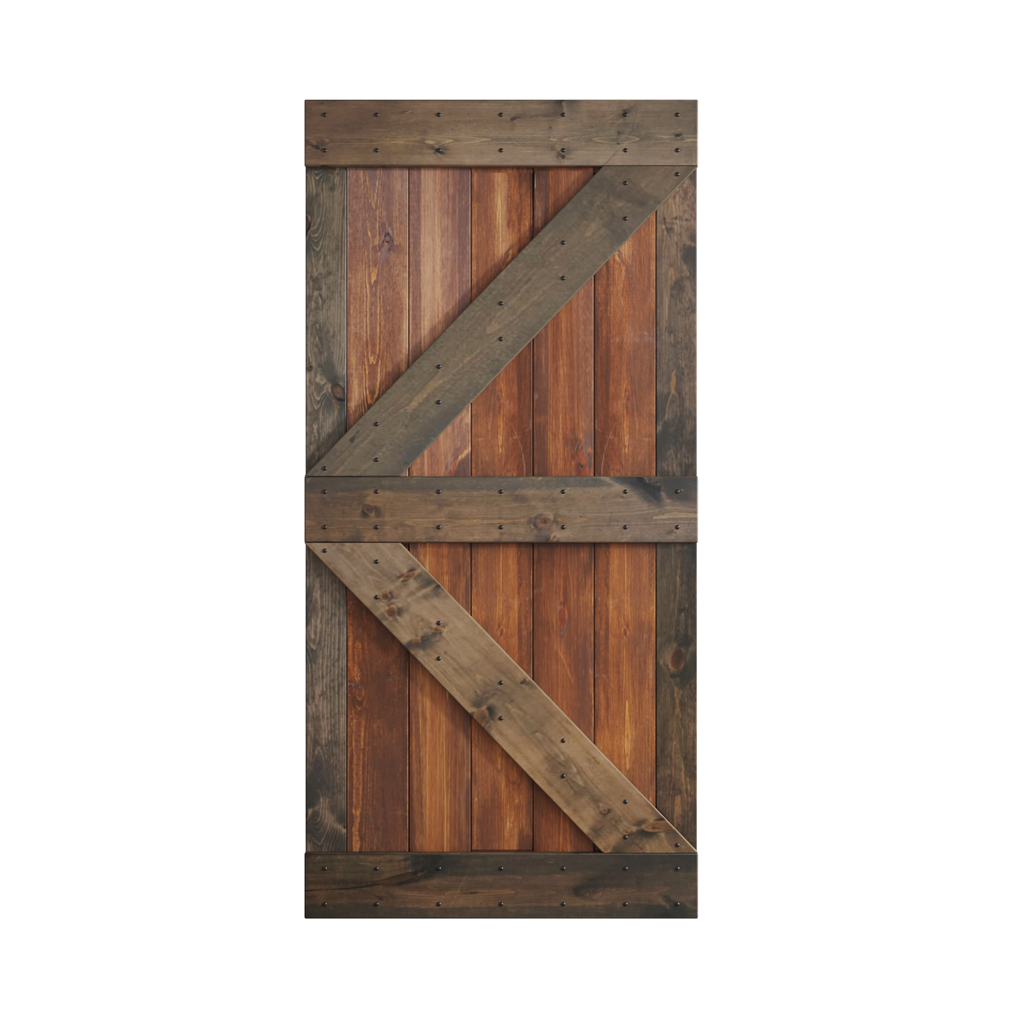 K Series  24in/30in/36in/42in x 84 in  Finished Muti-Color Knotty Pine Wood Sliding Barn Door Without Hardware Kit