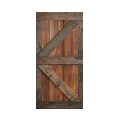 K Series  24in/30in/36in/42in x 84 in  Finished Muti-Color Knotty Pine Wood Sliding Barn Door Without Hardware Kit