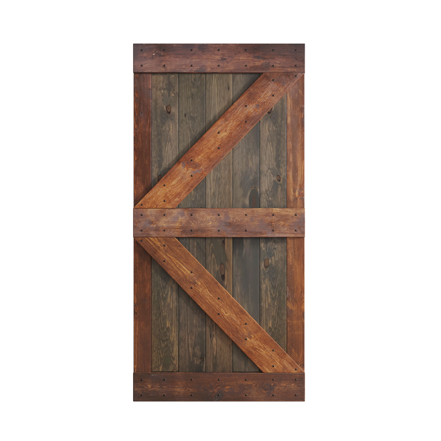 K Series  24in/30in/36in/42in x 84 in  Finished Muti-Color Knotty Pine Wood Sliding Barn Door Without Hardware Kit