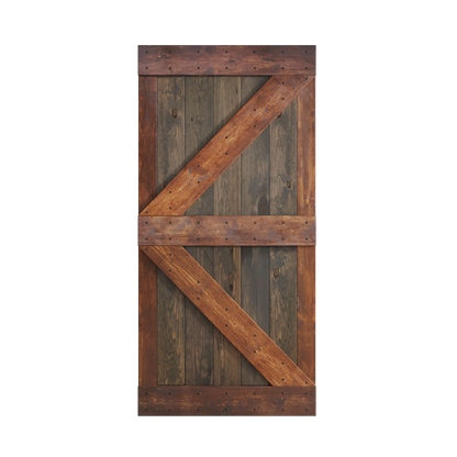 K Series  24in/30in/36in/42in x 84 in  Finished Muti-Color Knotty Pine Wood Sliding Barn Door Without Hardware Kit