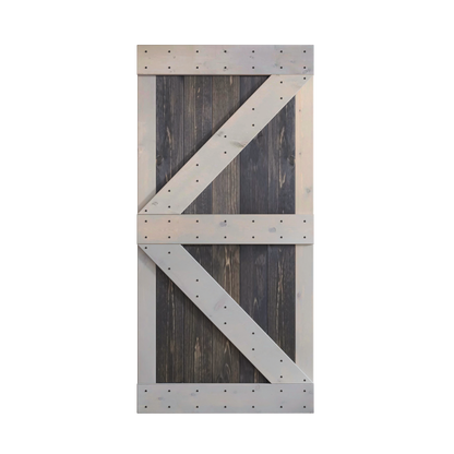 K Series  24in/30in/36in/42in x 84 in  Finished Muti-Color Knotty Pine Wood Sliding Barn Door Without Hardware Kit