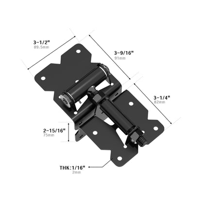 2 Pack Carbon Steel/ Stainless Steel Vinyl Wood Fence Self Closing Gate Hinges