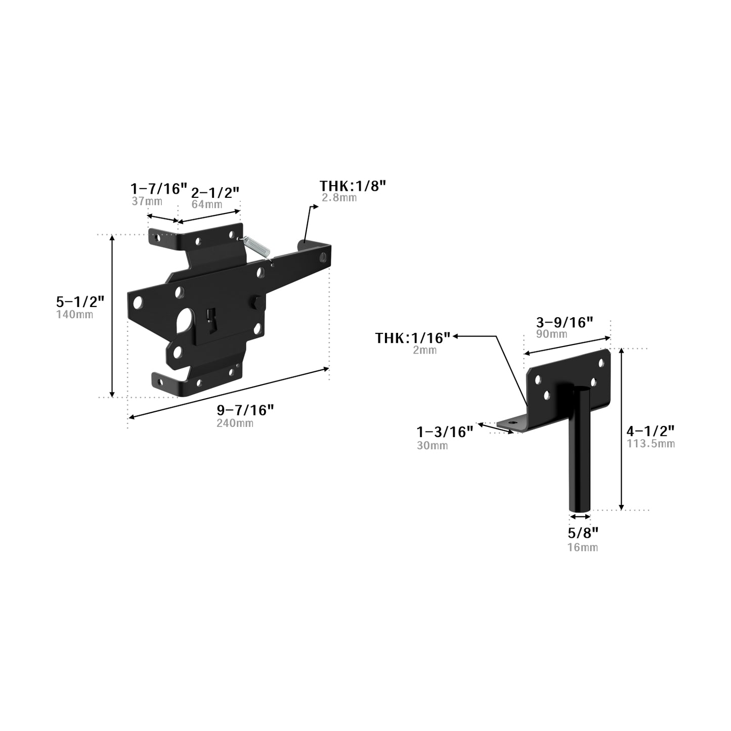 Carbon Steel/ Stainless Steel Vinyl Wood Fence Post Mount Gate Latch