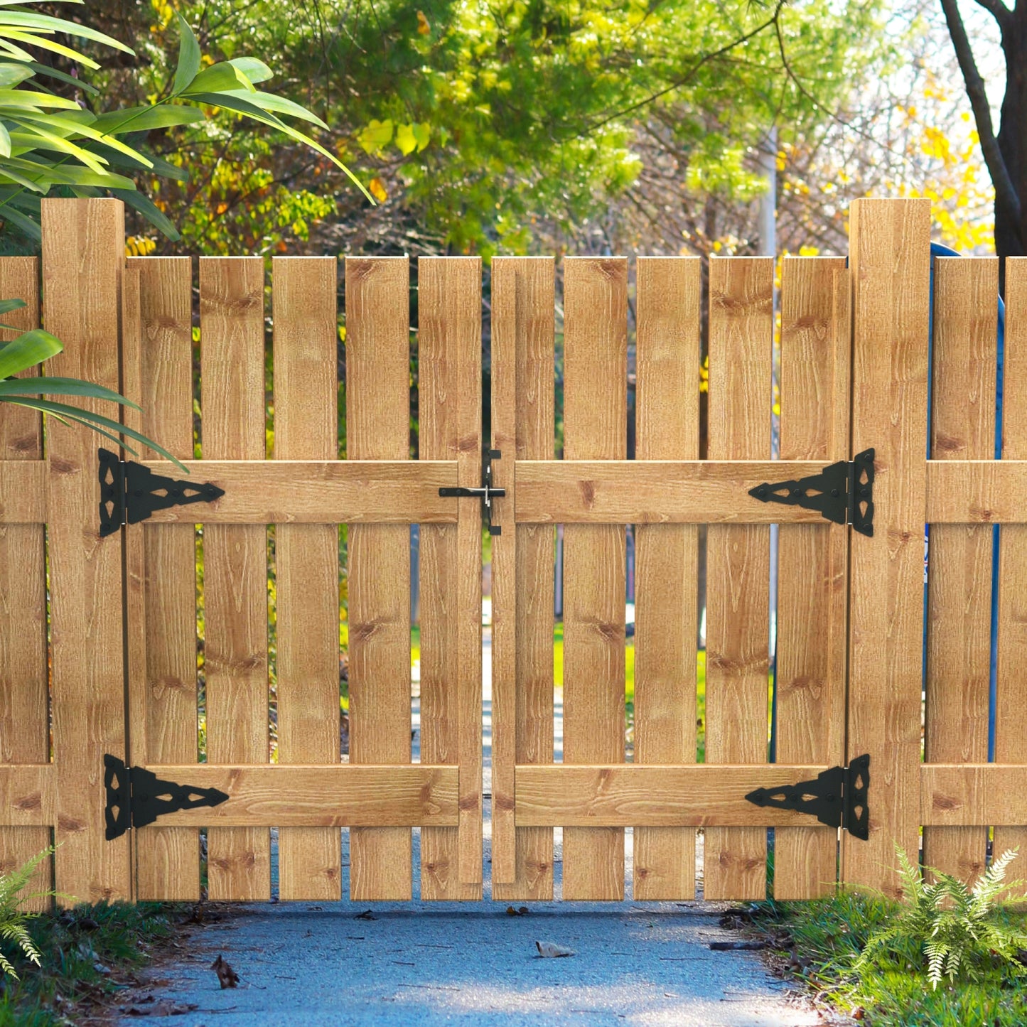 8 Inch Heavy Duty Decorative T Hinge Shed Storage Gate Barns Tee Hinges, Pack of 2 with Screws