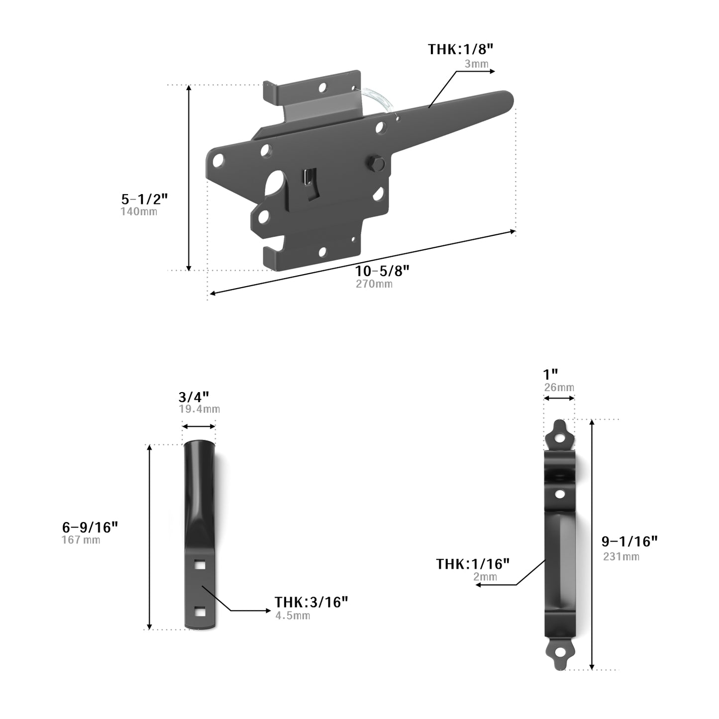 Self-Locking Gate Latch for Wooden Fence