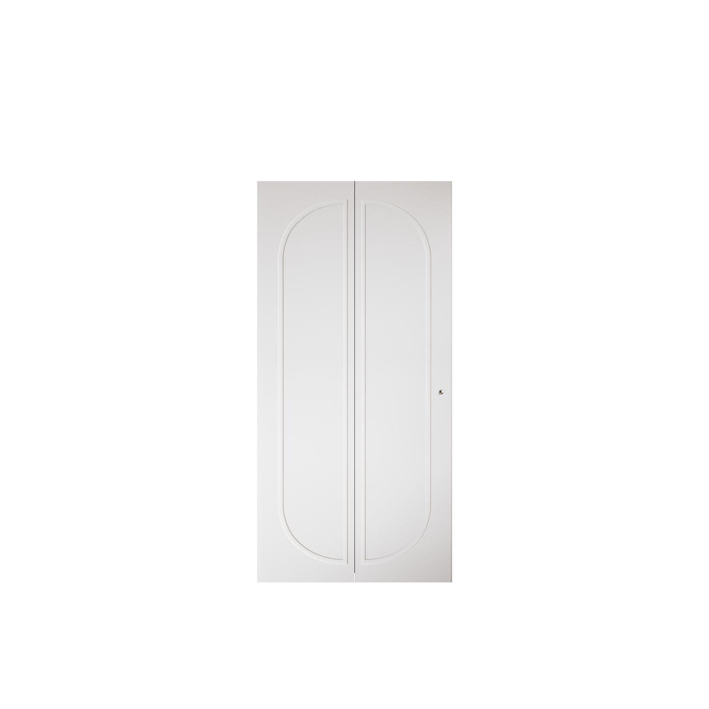 Modern Capsule White Primed 80" Solid Core Shaker Bi-Fold Door With Installation Hardware Kit