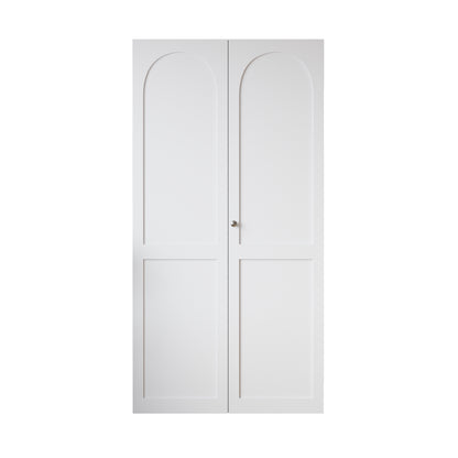 White Primed 78" Solid Core Shaker Bi-Fold Door With Installation Hardware Kit