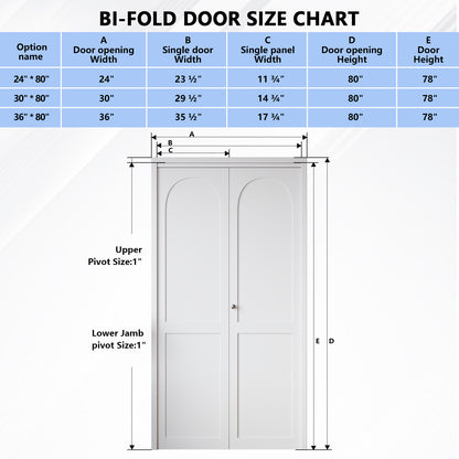 White Primed 78" Solid Core Shaker Bi-Fold Door With Installation Hardware Kit