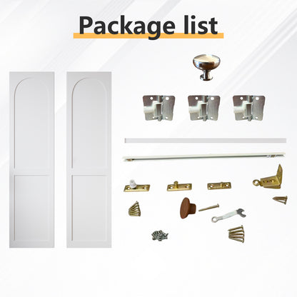 White Primed 78" Solid Core Shaker Bi-Fold Door With Installation Hardware Kit