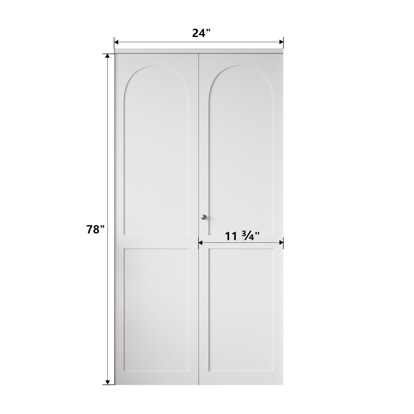 White Primed 78" Solid Core Shaker Bi-Fold Door With Installation Hardware Kit
