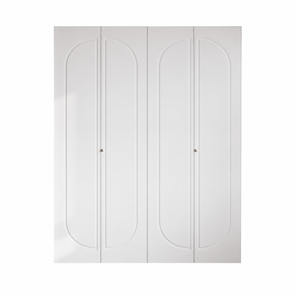 Modern Capsule White Primed 80" Solid Core Shaker Bi-Fold Door With Installation Hardware Kit