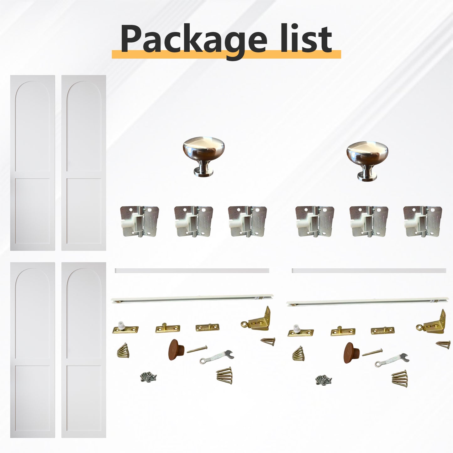 White Primed 78" Solid Core Shaker Bi-Fold Door With Installation Hardware Kit