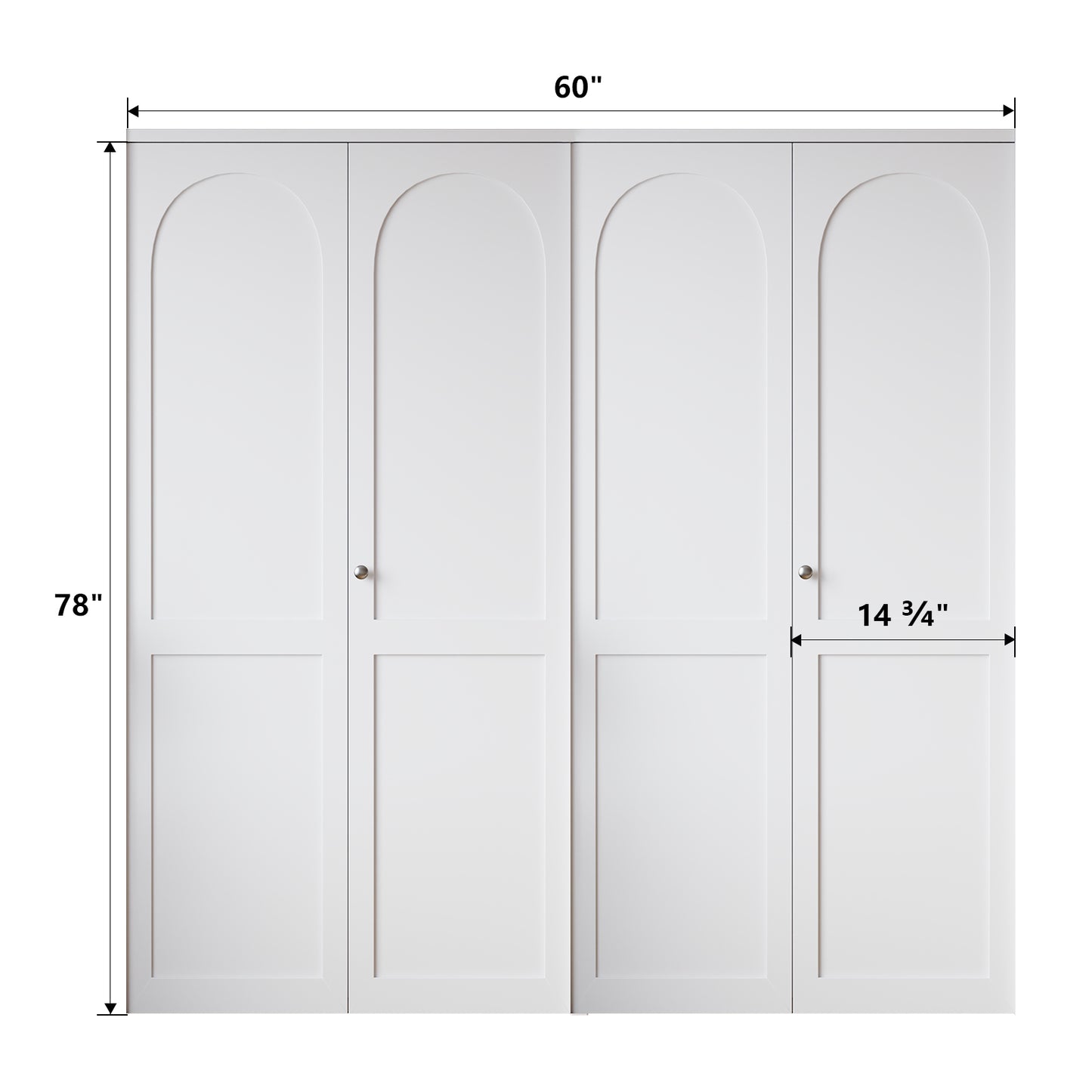 White Primed 78" Solid Core Shaker Bi-Fold Door With Installation Hardware Kit