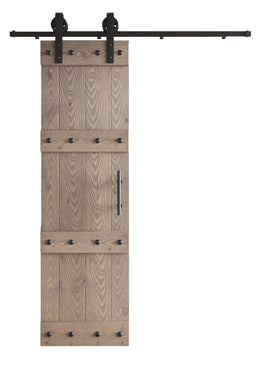 24in./30in./36in./42in. x 84in. Castle Series DIY Embossing Knotty Wood Sliding Barn Door With Hardware Kit