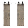 48in./60in./72in./84in. x 84in. Castle Series DIY Embossing Knotty Wood Double Sliding Barn Door With Hardware Kit