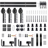Big Spoke Wheel Roller 5FT/6FT/6.6FT/10FT/12FT/16FT Barn Door Hardware kit for Sliding Door Roller Track Rack, Black