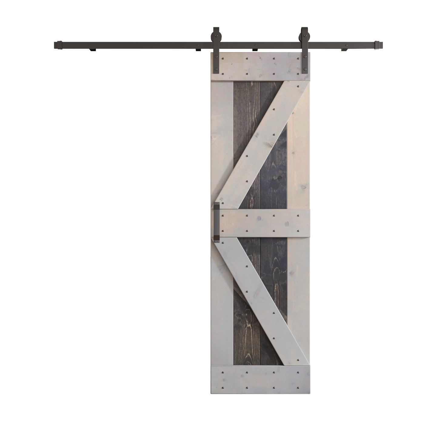 K Series 24in/30in/36in/42in. x 84 in  Finished Muti-Color Knotty Pine Wood Sliding Barn Door With Hardware Kit