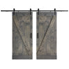 Z Series  72 in x 84 in  DIY Finished Knotty Pine Wood Double Sliding Barn Door With Hardware Kit