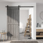 30in./32in./36in./42in./48in./60in./64in./72in./84in./96in.x 84in.MDF Barn Door With Sliding Hardware Kit ,Covered with Water-Proof PVC Surface, White/Gray, H-Frame