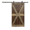 24in/30in/36in/42in x 84in X Series Embossing Knotty Wood Sliding Barn Door With Hardware Kit