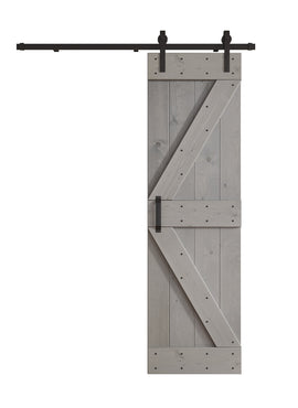 K Series  24 in/30 in/36 in/38 in/42 in x 84 in  Finished DIY Knotty Wood Sliding Barn Door With Hardware Kit