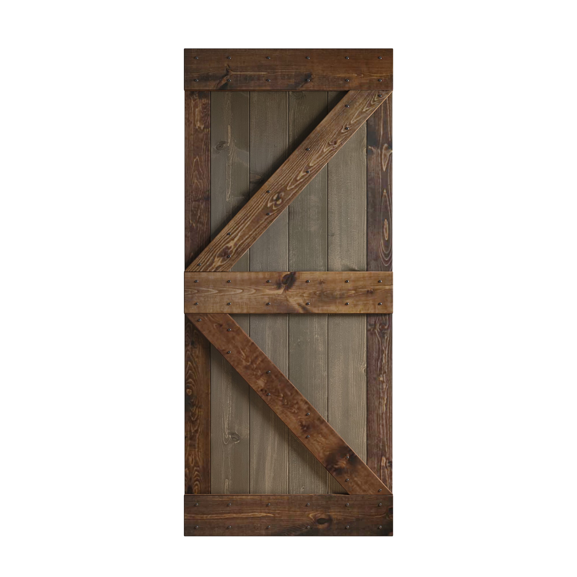 K Series  24in/30in/36in/42in x 84 in  Finished Muti-Color Knotty Pine Wood Sliding Barn Door Without Hardware Kit