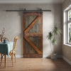 K Series 24in/30in/36in/42in. x 84 in  Finished Muti-Color Knotty Pine Wood Sliding Barn Door With Hardware Kit