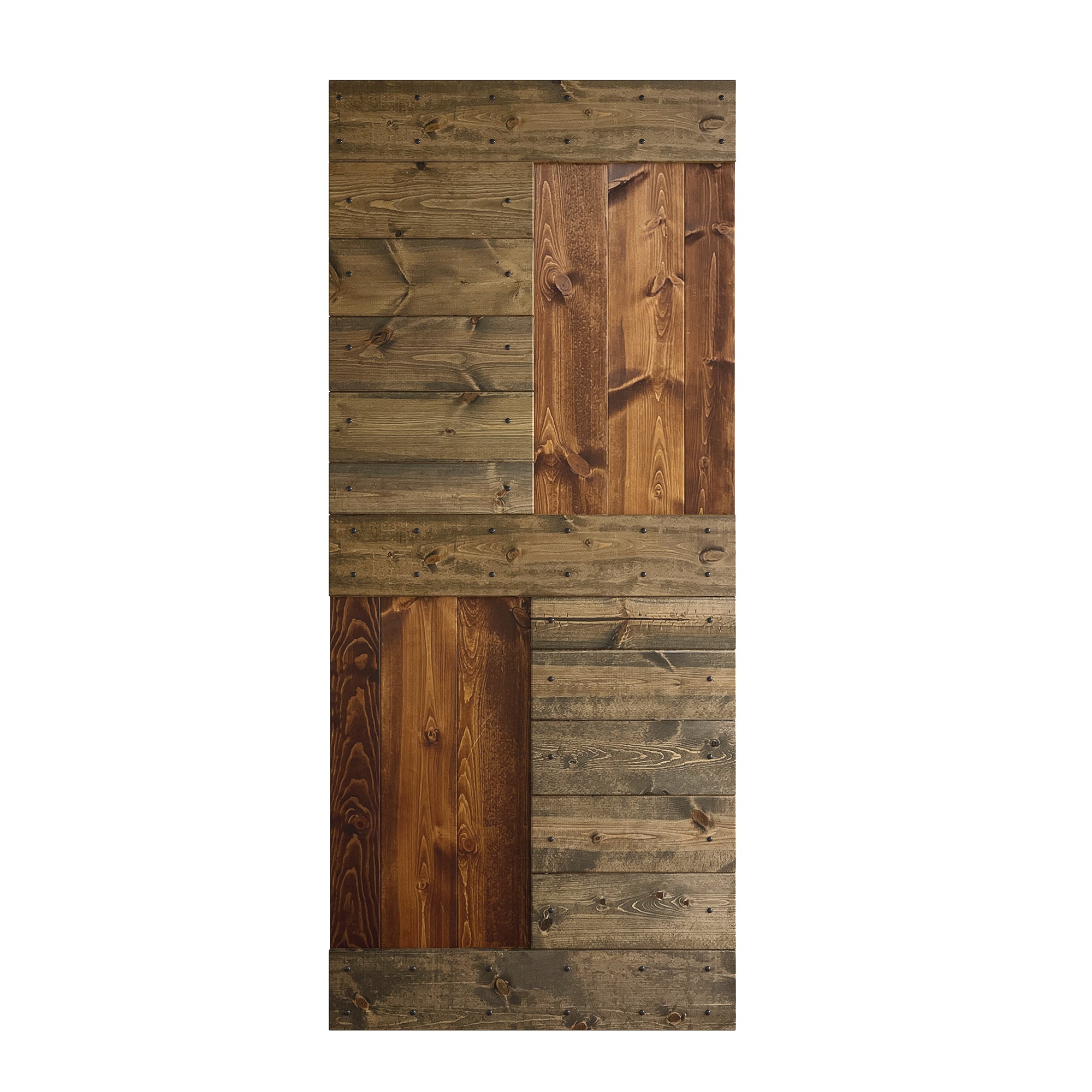 S Series 24in/30in/36in/42in x 84 in  Finished Knotty Pine Wood Sliding Barn Door Without Hardware Kit