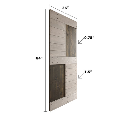 S Series  48in/60in/72in/84in x 84 in  DIY Finished Knotty Pine Wood Double Sliding Barn Door With Hardware Kit