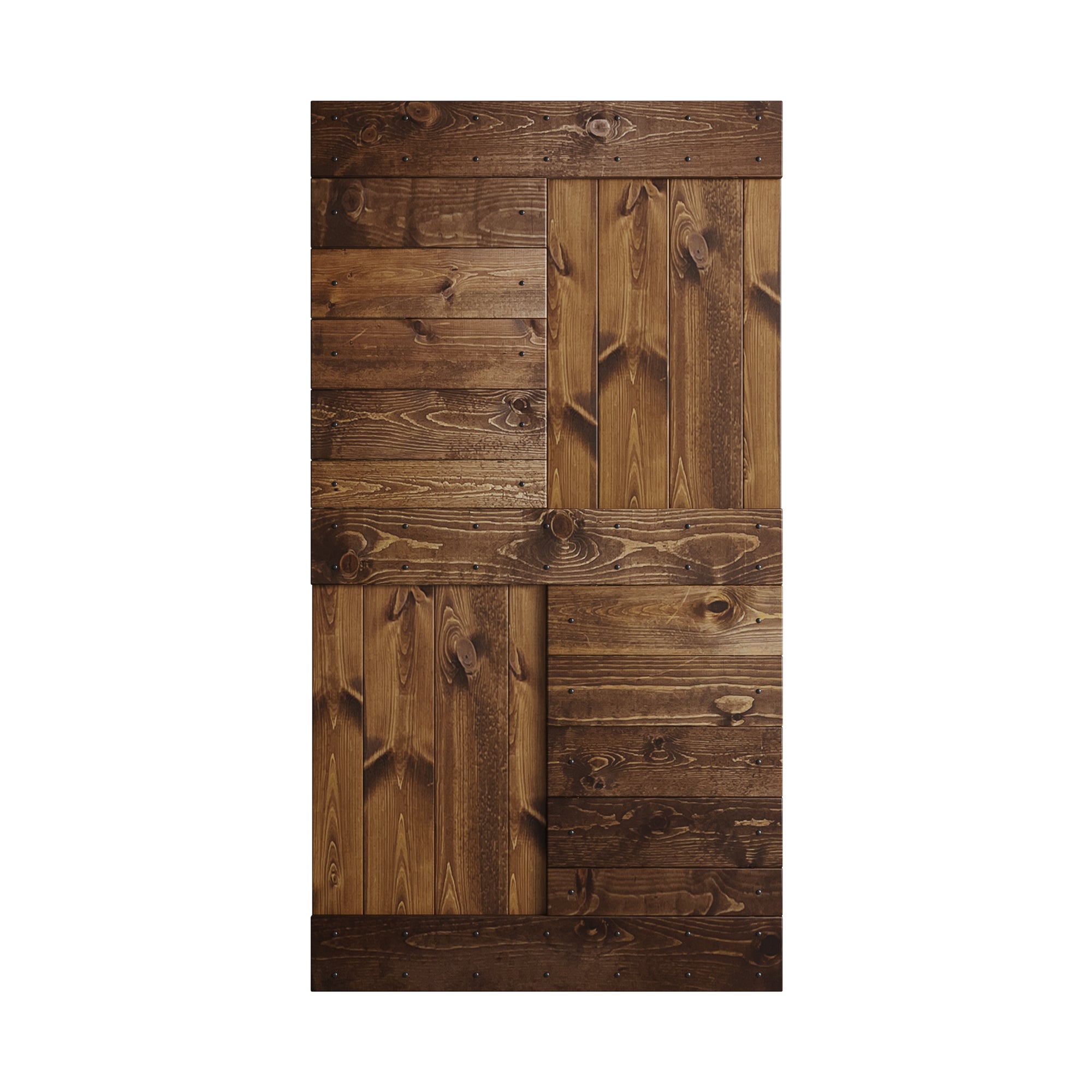 S Series  24 in/30 in/36 in /42 in x 84 in  Finished DIY Knotty Wood Sliding Barn Door Without Hardware Kit