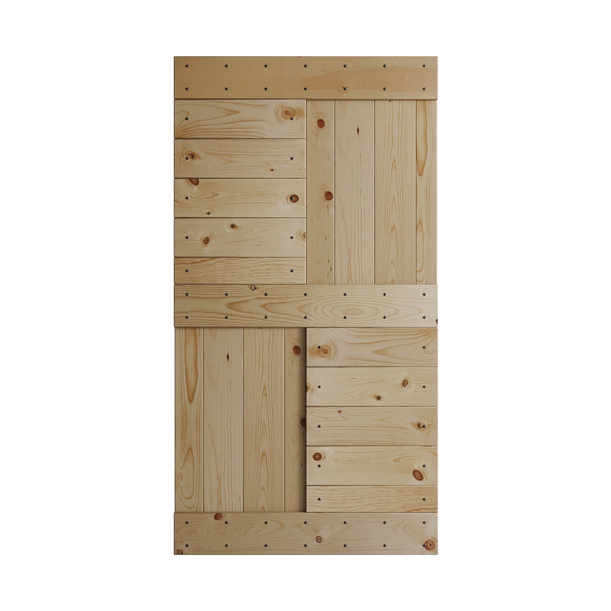 S Series  24 in/30 in/36 in /42 in x 84 in  Finished DIY Knotty Wood Sliding Barn Door Without Hardware Kit