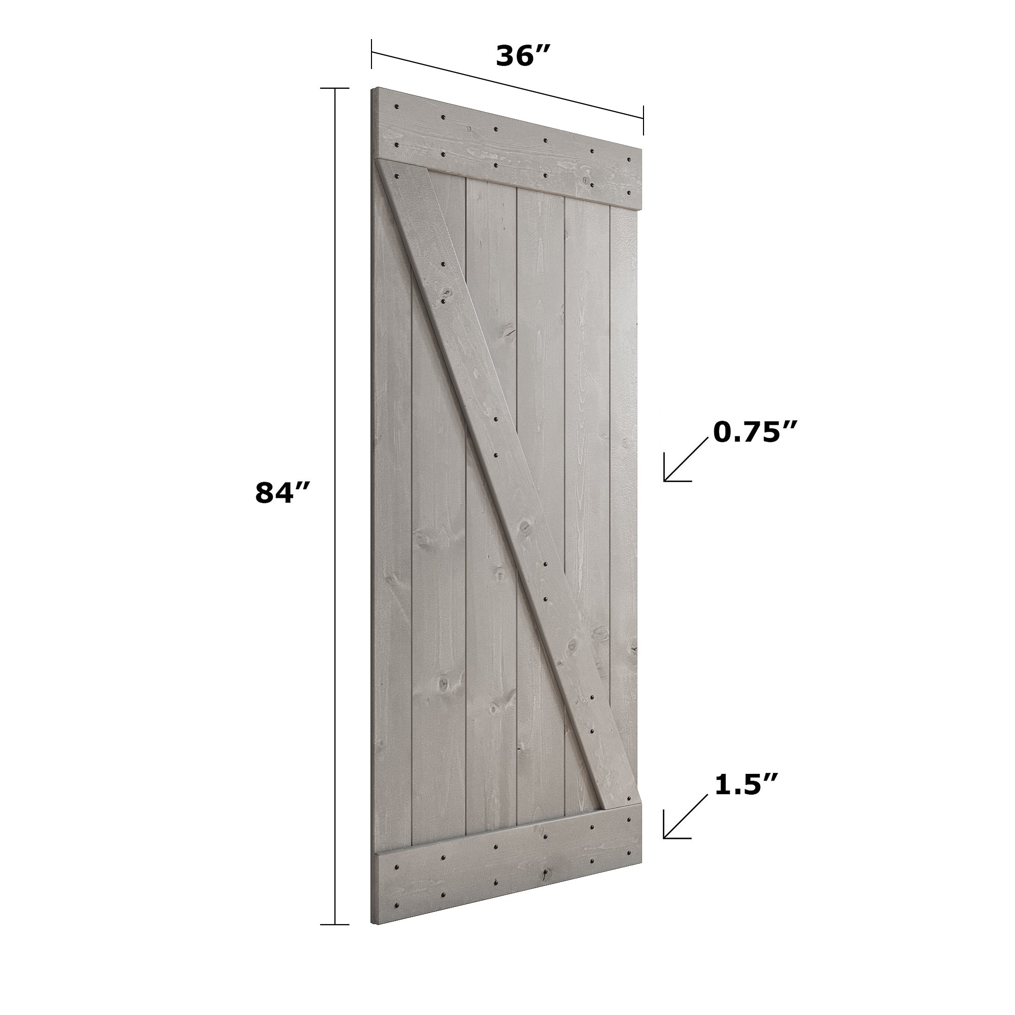 Z Series  72 in x 84 in  DIY Finished Knotty Pine Wood Double Sliding Barn Door With Hardware Kit