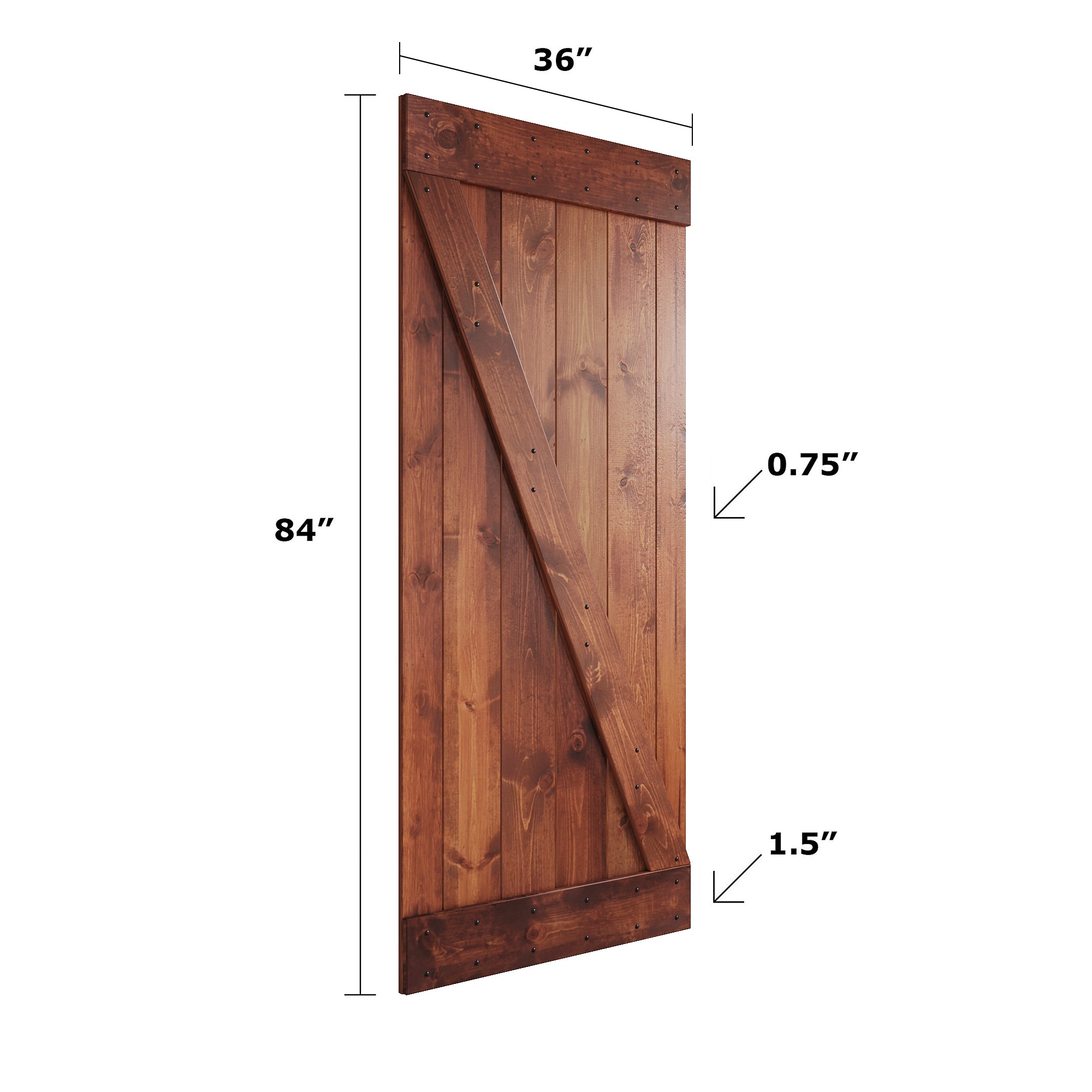 Z Series  72 in x 84 in  DIY Finished Knotty Pine Wood Double Sliding Barn Door With Hardware Kit