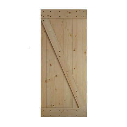 Z Series  36 in x 84 in  Finished DIY Knotty Wood Sliding Barn Door Without Hardware Kit