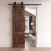 24in./30in./36in./42in. x 84in. Castle Series Embossing Knotty Pine Wood Sliding Barn Door Without Hardware Kit