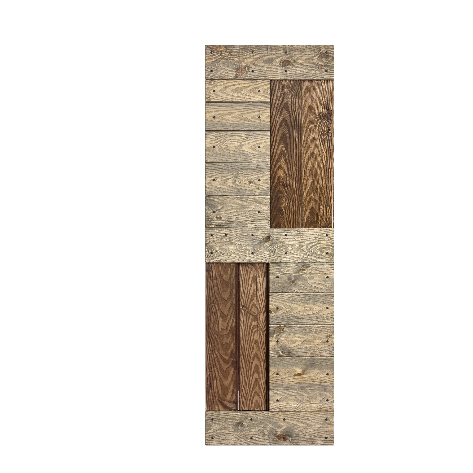 S Series Embossing 24 in/30 in/36 in /42 in x 84 in DIY Knotty Wood Sliding Barn Door Without Hardware Kit