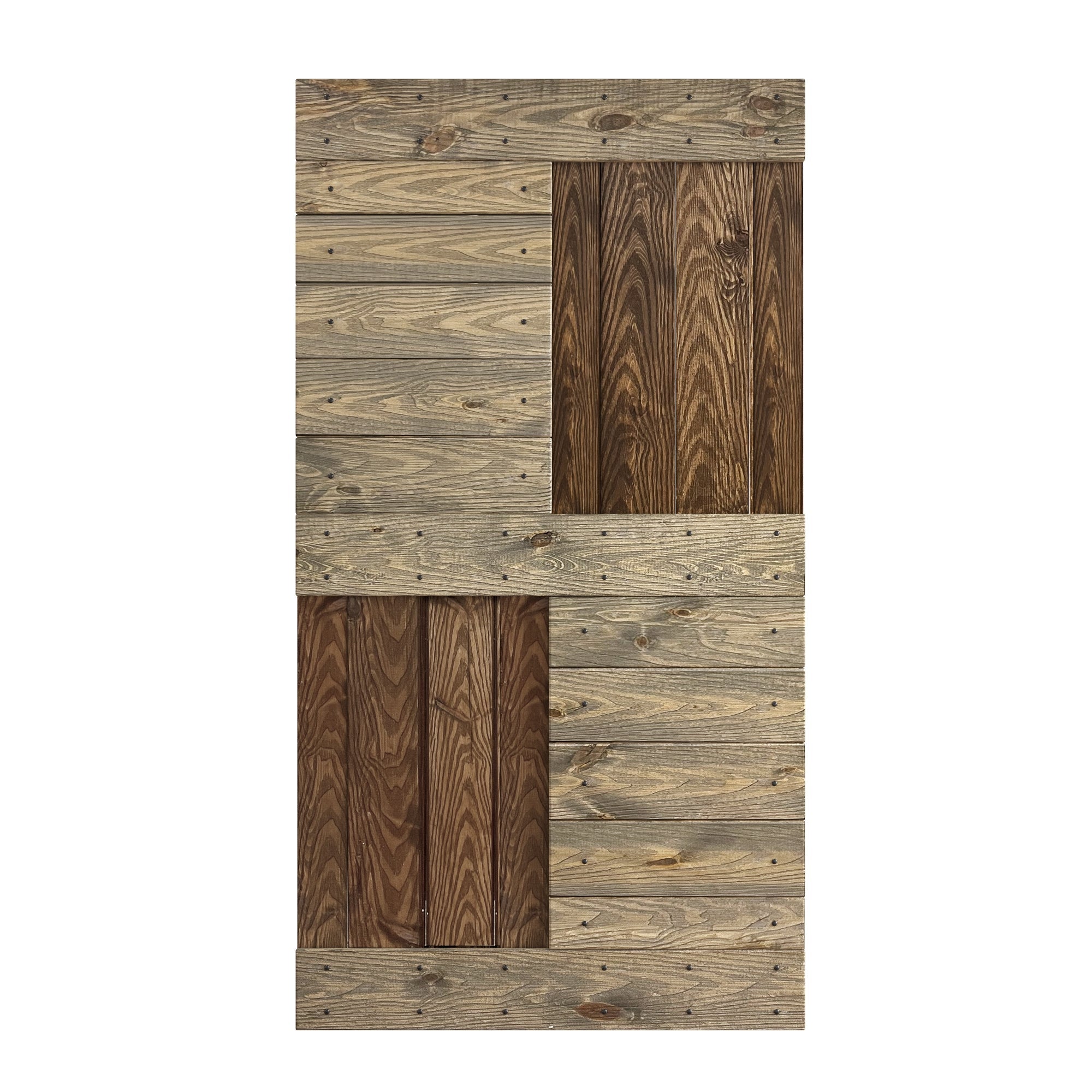 S Series Embossing 24 in/30 in/36 in /42 in x 84 in DIY Knotty Wood Sliding Barn Door Without Hardware Kit