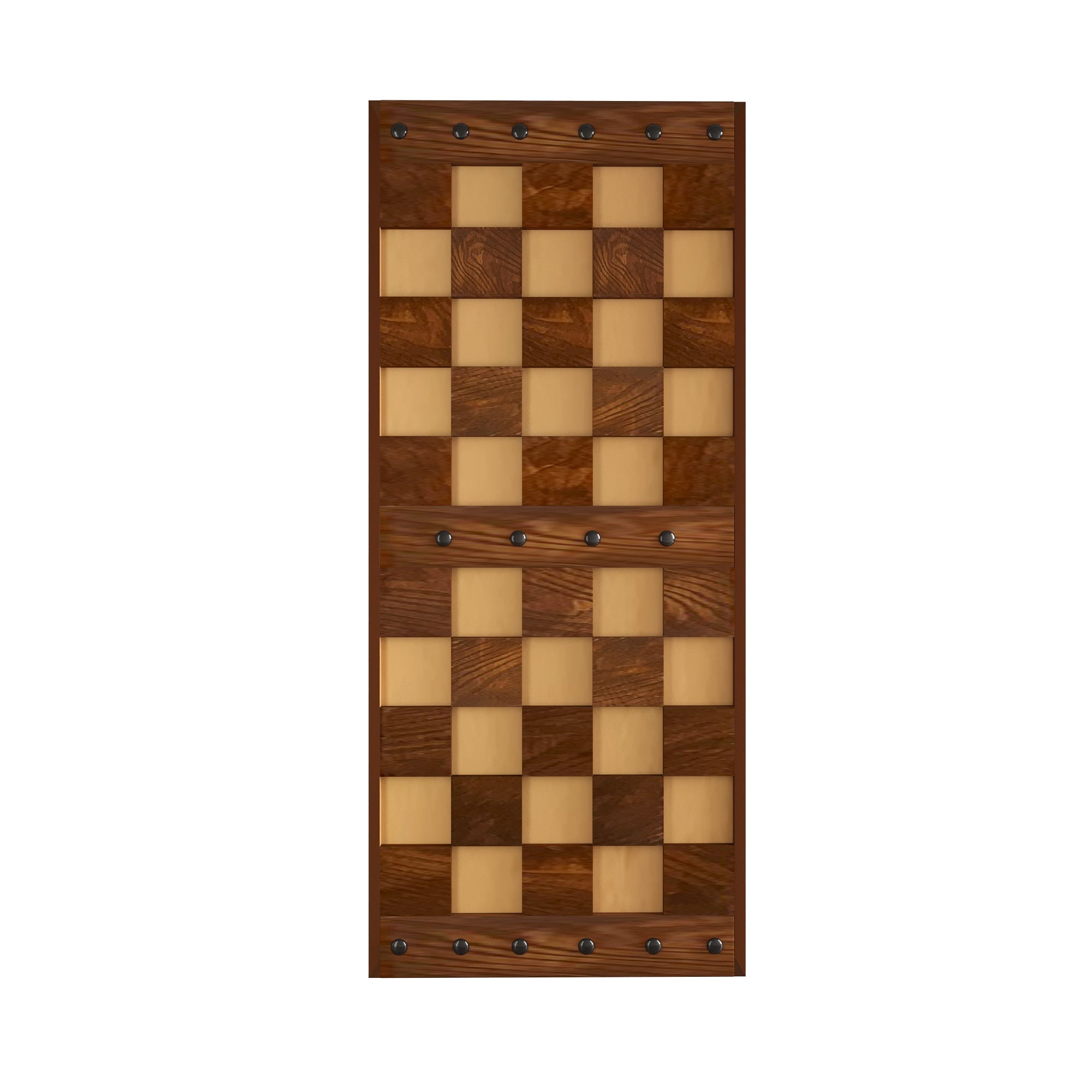 36in. x 84.in Chess Board Pattern Embossing Knotty Wood Sliding Barn Door Without Hardware Kit