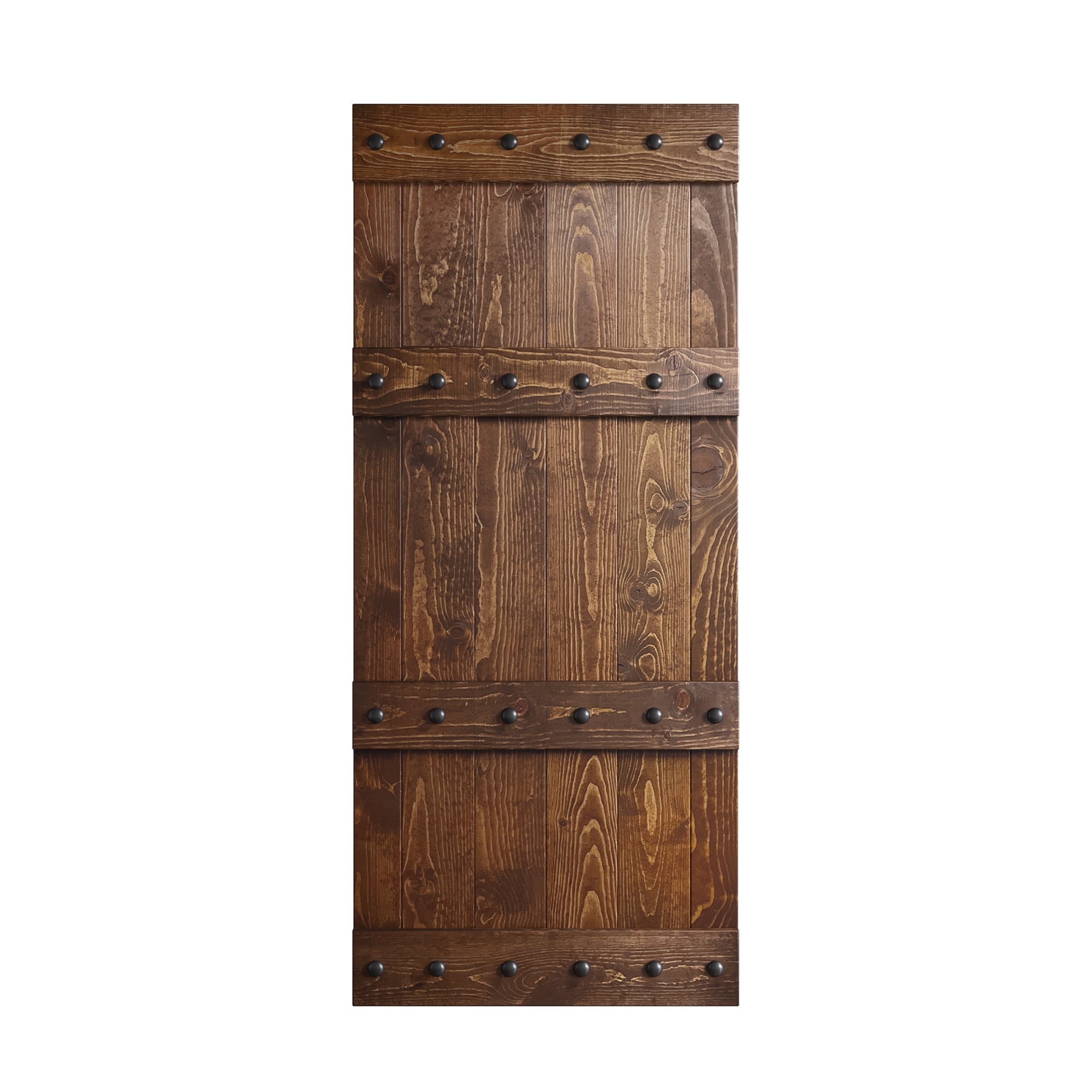 Castle Series  24in/30in/36in/42in x 84 in  Finished Knotty Pine Wood Sliding Barn Door Without Hardware Kit